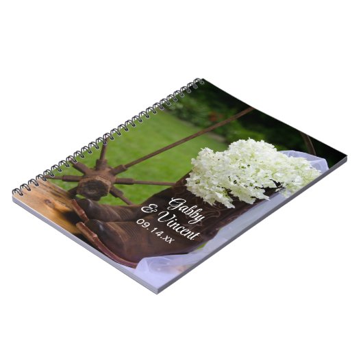 Carnet Rustique Hydrangea et Bottes de cowboy Mariage occ (Côté gauche)