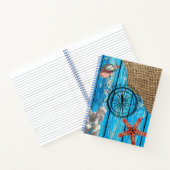 Carnet Rustique Nautique Bleu Burlap Starfish (Intérieur)
