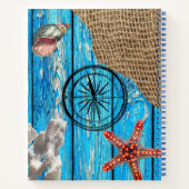 Carnet Rustique Nautique Bleu Burlap Starfish (Dos)