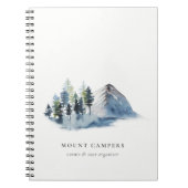 Carnet Rustique Pine des neiges Bois aquarelle Camping Mo (Devant)