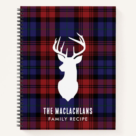 Carnet Rustique Plaid Elegant Family Tartan Recette (Devant)