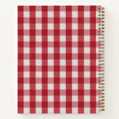 Carnet Rustique Rouge En vichy lin Ferme Famille Recette (Dos)