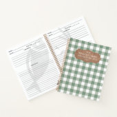 Carnet Rustique Sage Green En vichy Ferme FamilleRecette (Intérieur)