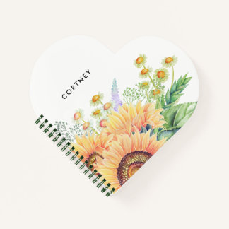 Carnet Rustique | Tournesols de campagne Cadeau personnal