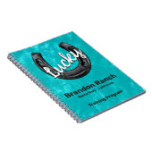 Carnet Rustique Turquoise Lucky Horseshoe Ranch Training (Côté Droit)