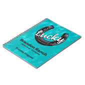 Carnet Rustique Turquoise Lucky Horseshoe Ranch Training (Côté gauche)