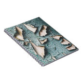 Carnet Rustique vieux bleu clair vert peint bois (Côté Droit)