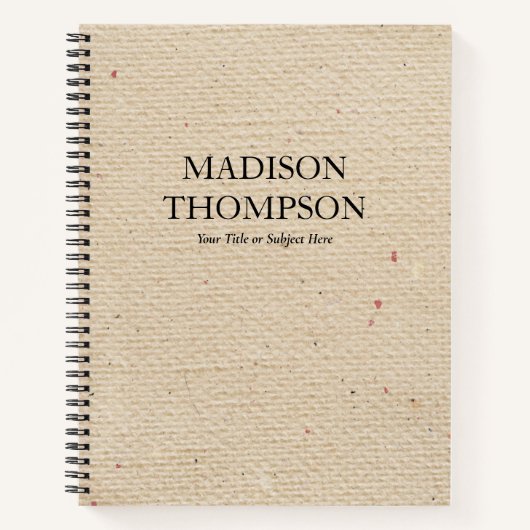 Carnet Rustique Vintage Beige Papier Moderne & Ancien (Devant)