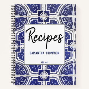 Carnet Rustique Vintage Portugais Carreaux Recettes Motif