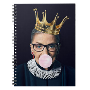 Carnet Ruth Ginsburg couronne d'or soufflage de la gomme