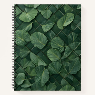 Carnet Rythme verdoyant : Grille de feuilles tropicales