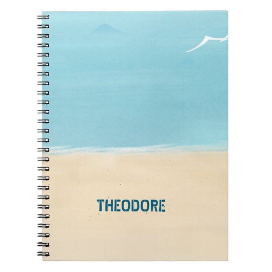 Carnet Sable de plage aqua (Devant)