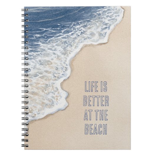 Carnet Sable de plage de l'océan bleu côtier (Devant)