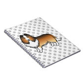Carnet Sable Shetland Sheepdog Cartoon Chien et pattes (Côté Droit)