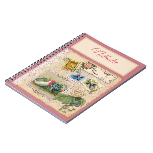 Carnet Sac à gratte rose rustique (Côté gauche)