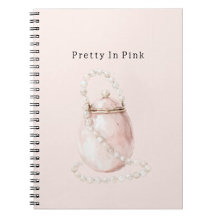 Carnet Sac à main perles rose poudré