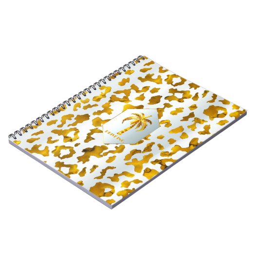 Carnet Safari Chic Luxe Gold & White Poster de animal (Côté gauche)