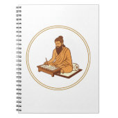 Carnet Sage Antique Écrivant des Textes Sacrés (Devant)
