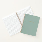 Carnet Sage esthétique Vert & Or Nom moderne (Intérieur)