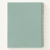 Carnet Sage esthétique Vert & Or Nom moderne (Dos)