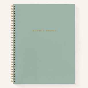 Carnet Sage esthétique Vert & Or Nom moderne