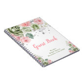 Carnet Sage Green and Pink Floral Bridal Guest Book (Côté Droit)