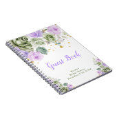 Carnet Sage Green and Purple Floral Bridal Shower Guest  (Côté Droit)