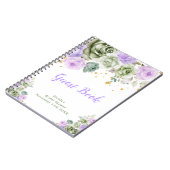 Carnet Sage Green and Purple Floral Bridal Shower Guest  (Côté gauche)
