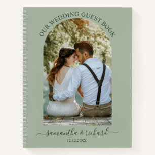 Carnet Sage Green Arch Personnalisé Photo Mariage invité