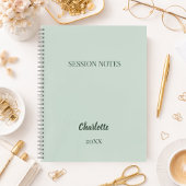 Carnet Sage green coach business session notes