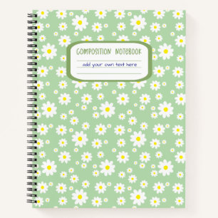 Carnet Sage Green Daisy Imprimer Composition