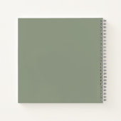 Carnet Sage Green Elegant Monogramme Nom du script Initia (Dos)