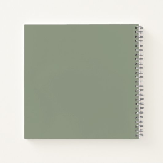 Carnet Sage Green Elegant Monogramme Nom du script Initia (Dos)