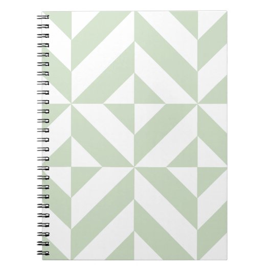 Carnet Sage Green Geometric Deco Cube Pattern (Devant)