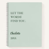 Carnet Sage green inspiration citation écriture (Devant)