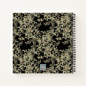 Carnet Sage Green Jasmine Feuilles sur Black Sketbook (Dos)