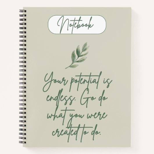 Carnet Sage Green Minimalist Spiral Notebook (Devant)