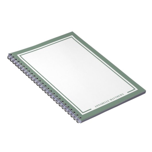 Carnet Sage Green Name Monogram (Côté Droit)