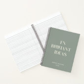 Carnet Sage moderne Nom personnalisé brillant Idées Plani (Intérieur)