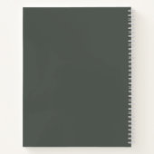 Carnet Sage moderne Vert Script Cuisine Recette Cuisine (Dos)