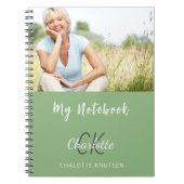 Carnet Sage photo monogramme nom (Devant)