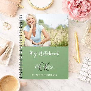 Carnet Sage photo monogramme nom