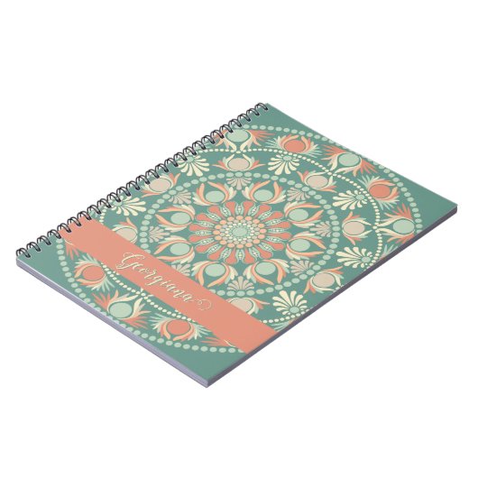 Carnet Sage rétro et Mandala de sable personnalisé (Côté gauche)
