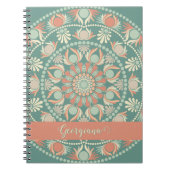 Carnet Sage rétro et Mandala de sable personnalisé (Devant)