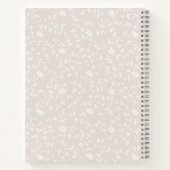 Carnet Sage rustique Vert & Rose Floral Bois Personnalisé (Dos)