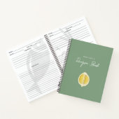 Carnet Sage Vert & Citron Écriture Cuisine Recette (Intérieur)