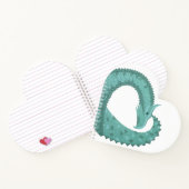 Carnet Sage vert coeur dragon sur blanc (Intérieur)