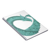 Carnet Sage vert coeur dragon sur blanc (Côté Droit)