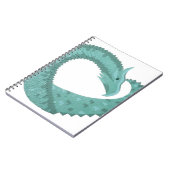 Carnet Sage vert coeur dragon sur blanc (Côté gauche)