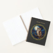 Carnet Sagesse antique brodée Chouette & Lune Céleste (Intérieur)